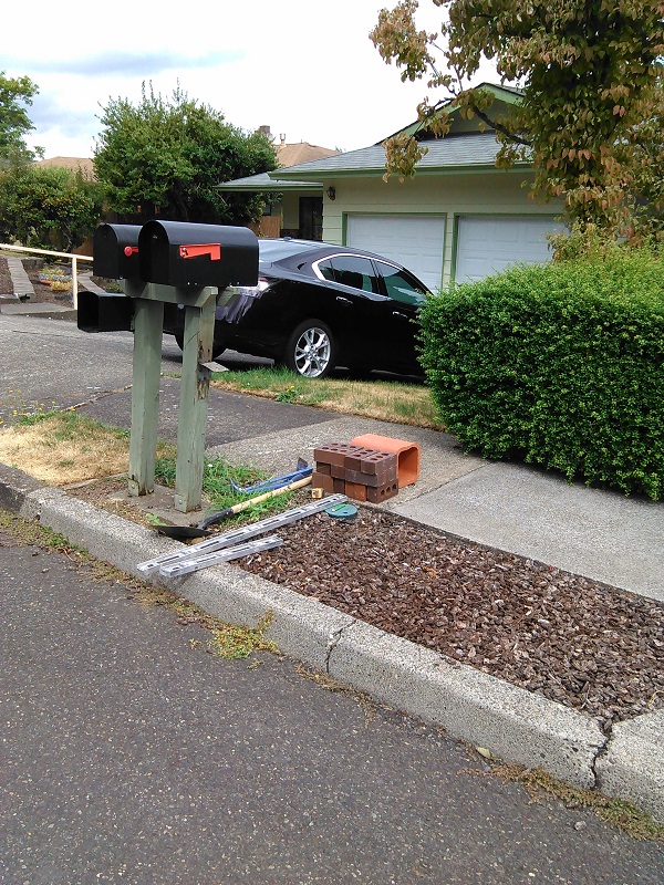 Before Brick Mailbox Installation