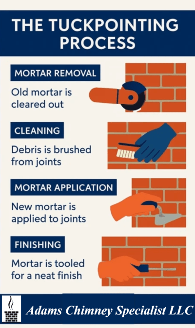 Tuckpointing Process Adams Chimney